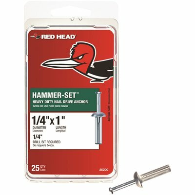 RED HEAD 1/4 IN. X 1 IN. HAMMER-SET NAIL DRIVE CONCRETE ANCHORS (25-PACK) - 100129334