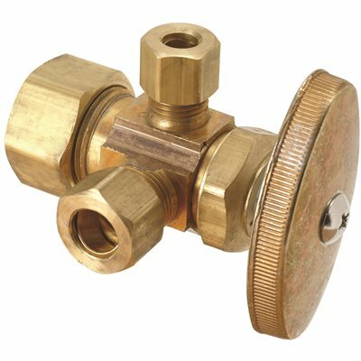 1/2 IN. NOMINAL COMPRESSION INLET X 3/8 IN. O.D. COMPRESSION X 3/8 IN. O.D. COMPRESSION DUAL OUTLET MULTI-TURN VALVE - 100968
