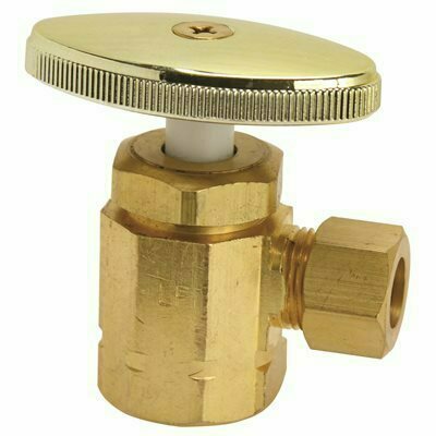 DURAPRO ANGLE STOP 1/2 IN. IPS X 3/8 IN. OD COMP POLISHED BRASS LEAD-FREE - DURAPRO PART #: LA 1PB LF