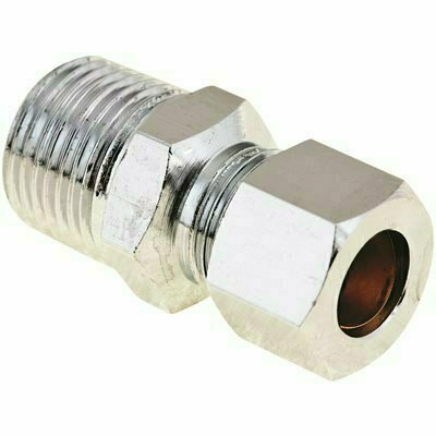 PROPLUS BRASS COMPRESSION COUPLING 3/8 IN. IPS X 3/8 IN. OD CHROME LEAD-FREE - 101603