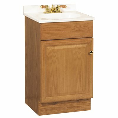 RSI RICHMOND 18-1/2 IN. W X 16-1/4 IN. D BATH VANITY IN OAK WITH CULTURED MARBLE VANITY TOP IN WHITE WITH WHITE BASIN - 101752