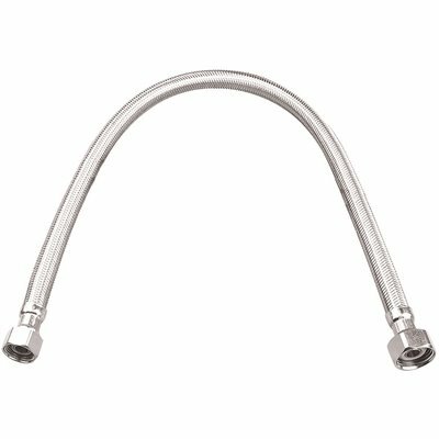 DURAPRO 3/8 IN. COMPRESSION X 1/2 IN. FIP X 16 IN. BRAIDED STAINLESS STEEL FAUCET SUPPLY LINE - 102618