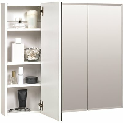 ZENNA HOME 30 IN. W X 25 IN. H X 4 IN. D SURFACE-MOUNT TRI-VIEW MIRRORED MEDICINE CABINET - 104633