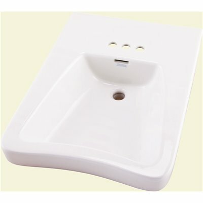 GERBER EATON WALL-MOUNT BATHROOM SINK IN WHITE WITH OVERFLOW DRAIN - 12464