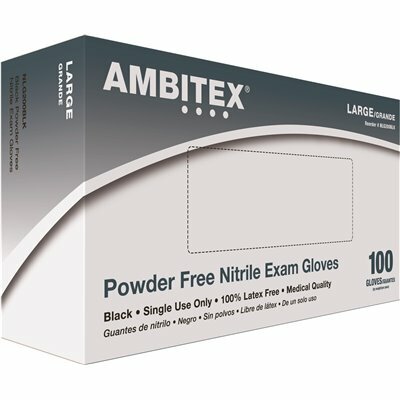 AMBITEX POWDER-FREE NITRILE SMALL BLACK EXAM GLOVES-2475800
