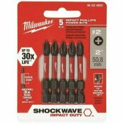 Milwaukee Shockwave Impact Duty 2 In. Phillips #2 Alloy Steel Screw Driver Bit (5-Pack)