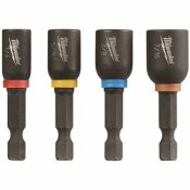 Milwaukee Shockwave Impact Duty 1-7/8 In. Alloy Steel Magnetic Nut Driver Set (4-Piece)