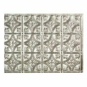 NOT FOR SALE - 100521695 - NOT FOR SALE - 100521695 - FASADE 18.25 IN. X 24.25 IN. CROSSHATCH SILVER TRADITIONAL STYLE # 1 PVC DECORATIVE BACKSPLASH PANEL - ACP PART #: B50-21