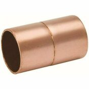 MUELLER STREAMLINE 1/4 IN. X 1/4 IN. O.D. COPPER COUPLING WITH STOP - 1009