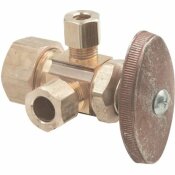 1/2 IN. NOMINAL COMPRESSION INLET X 3/8 IN. O.D. COMPRESSION X 1/4 IN. O.D. COMPRESSION DUAL OUTLET MULTI-TURN VALVE - 100969