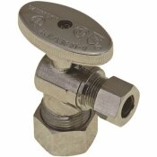 PREMIER QUARTER TURN ANGLE STOP, 5/8 IN. OD COMPRESSION X 1/2 IN. SLIP JOINT, LEAD FREE - 101377