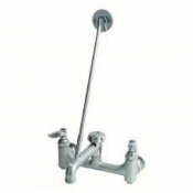 T&S 2 HANDLE UTILITY FAUCET WITH SHUT OFF IN ROUGH CHROME - 108003