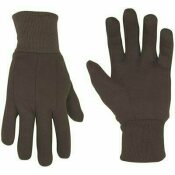 Custom Leathercraft Large 100% Cotton Brown Jersey Gloves (12-Pairs/Pack)