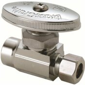 BRASSCRAFT 1/2 IN NOMINAL SWEAT INLET X 3/8 IN. O.D. COMPRESSION OUTLET BRASS MULTI-TURN STRAIGHT VALVE IN CHROME - 129947