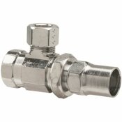 BRASSCRAFT 3/8 IN. FIP INLET X 3/8 IN. COMP OUTLET BRASS MULTI-TURN ANGLE STOP WITH LOCKSHIELD AND STUFFING BOX - 131306