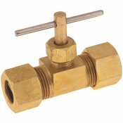 PROPLUS NEEDLE VALVE BRASS 3/8 IN. COMPRESSION LEAD-FREE - 159198