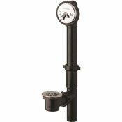 GERBER CLASSICS 1-1/2 IN. BLACK ABS PIPE BATH WASTE AND OVERFLOW DRAIN IN CHROME - 173023