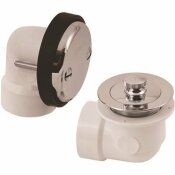 GERBER 1-1/2 IN. PVC WHITE LIFT AND TURN DRAIN IN CHROME - 173027