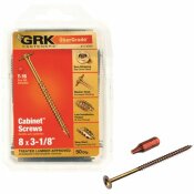 GRK FASTENERS #8 IN. X 3-1/8 IN. STAR DRIVE LOW PROFILE WASHER HEAD CABINET WOOD SCREW (50-PER PACK) - 203556498