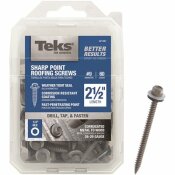 TEKS #9 X 2-1/2 IN. EXTERNAL HEX WASHER HEAD SHARP POINT ROOFING SCREWS WITH WASHER (60-PER PACK) - 203804951