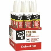 DAP KWIK SEAL PLUS 10.1 OZ. CLEAR PREMIUM KITCHEN AND BATH SILICONIZED CAULK (12-PACK) - 204839499