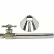 BRASSCRAFT 1/2 IN. SWEAT INLET X 3/8 IN. COMP OUTLET MULTI-TURN STRAIGHT VALVE WITH 5 IN. EXTENSION TUBE AND BELL FLANGE - 205214485