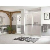 NOT FOR SALE - 205608969 - NOT FOR SALE - 205608969 - COASTAL SHOWER DOORS LEGEND 44 IN. X 66 IN. FRAMED HINGED SWING SHOWER DOOR WITH INLINE PANEL IN PLATINUM WITH CLEAR GLASS - COASTAL INDUSTRIES PART #: L31IL13.66P-C