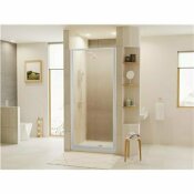 NOT FOR SALE - 205698914 - NOT FOR SALE - 205698914 - COASTAL SHOWER DOORS LEGEND 23.625 IN. TO 24.625 IN. X 68 IN. FRAMED HINGED SHOWER DOOR IN PLATINUM WITH OBSCURE GLASS - COASTAL INDUSTRIES PART #: L24.69P-A