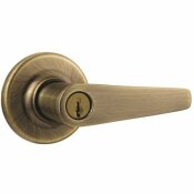 KWIKSET DELTA ANTIQUE BRASS ENTRY DOOR LEVER FEATURING SMARTKEY SECURITY - 2464393