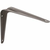 PRIME-LINE 5 IN. X 6 IN. GRAY ENAMEL PAINTED STAMPED STEEL SHELF BRACKETS, COMPATIBLE WITH WOOD SHELVING (2-PACK) - 2465519