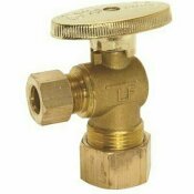 PREMIER 5/8 IN. O.D. COMPRESSION X 3/8 IN. O.D. COMPRESSION, ROUGH BRASS LEAD FREE QUARTER TURN ANGLE STOP - 2471338