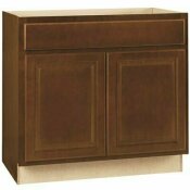 HAMPTON BAY HAMPTON COGNAC RAISED PANEL STOCK ASSEMBLED BASE KITCHEN CABINET WITH DRAWER GLIDES (36 IN. X 34.5 IN. X 24 IN.) - 2478132