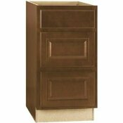 HAMPTON COGNAC RAISED PANEL STOCK ASSEMBLED DRAWER BASE KITCHEN CABINET WITH DRAWER GLIDES (18 IN. X 34.5 IN. X 24 IN.) - 2478133