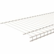 CLOSETMAID SUPERSLIDE 12 IN. D X 72 IN. W X 1.4 IN. H WHITE VENTILATED WIRE WALL MOUNTED SHELF - CLOSETMAID PART #: 4717