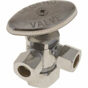 LEGEND VALVE 3-WAY DUAL ANGLE STOP VALVE, 5/8 IN. OD X 3/8 IN. X 3/8 IN., LEAD FREE - LEGEND VALVE PART #: 114-404NL