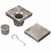OATEY DESIGNLINE 6 IN. X 6 IN. STAINLESS STEEL SQUARE SHOWER DRAIN WITH WAVE PATTERN DRAIN COVER - OATEY PART #: DSS4060R2