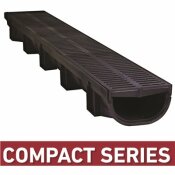 U.S. TRENCH DRAIN COMPACT SERIES 5.4 IN. W X 3.2 IN. D X 39.4 IN. L TRENCH AND CHANNEL DRAIN WITH BLACK GRATE - U.S. TRENCH DRAIN PART #: 83500