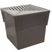 14 IN. X 14 IN. STORM WATER PIT AND CATCH BASIN FOR MODULAR TRENCH AND CHANNEL DRAIN SYSTEMS WITH ALUMINUM GRATE - U.S. TRENCH DRAIN PART #: 80071