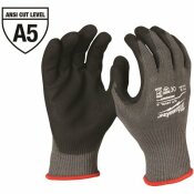 NOT FOR SALE - 303636024 - MILWAUKEE MEDIUM GRAY NITRILE LEVEL 5 CUT RESISTANT DIPPED WORK GLOVES - MILWAUKEE PART #: 48-22-8951