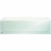 BOOTZ INDUSTRIES ALOHA AFR 60 IN. LEFT DRAIN RAISED OUTLET RECTANGULAR ALCOVE SOAKING BATHTUB IN WHITE - BOOTZ INDUSTRIES PART #: 011-3673-00