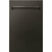 18 IN. COMPACT BLACK STAINLESS STEEL TOP CONTROL DISHWASHER WITH STAINLESS STEEL TUB AND TRADITIONAL STYLE HANDLE - ZLINE KITCHEN AND BATH PART #: DW-BS-18