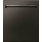 24 IN. BLACK STAINLESS TOP CONTROL DISHWASHER 120-VOLT WITH STAINLESS STEEL TUB AND TRADITIONAL STYLE HANDLE - ZLINE KITCHEN AND BATH PART #: DW-BS-24