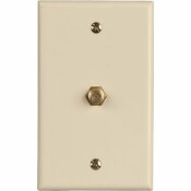 Westek 1-Gang Catv F-Type Coaxial Connector With Wall Plate, Plastic, Ivory (10-Pack)