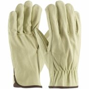 NOT FOR SALE - 312454853 - PIP MEDIUM ECONOMY GRADE TOP GRAIN PIGSKIN LEATHER DRIVER'S GLOVE STRAIGHT THUMB (12 PAIRS OF GLOVES) - PIP PART #: 70-301/M