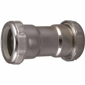 KEENEY 1-1/4 IN. X 1-1/4 IN. 22-GAUGE BRASS SLIP JOINT STRAIGHT COUPLING, POLISHED CHROME - KEENEY PART #: 669PC
