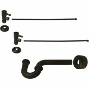 WESTBRASS 1-1/2 IN. X 1-1/2 IN. BRASS P-TRAP LAVATORY SUPPLY KIT, OIL RUBBED BRONZE - WESTBRASS PART #: D1838QRL-12