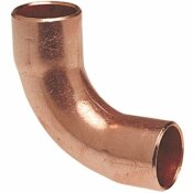 NIBCO 1/2 IN. COPPER PRESSURE CUP X CUP 90 DEGREE LONG RADIUS ELBOW FITTING - NIBCO PART #: I607LT12
