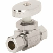 HOMEWERKS WORLDWIDE 3/8 IN. O.D. COMPRESSION INLET X 3/8 IN. O.D. COMPRESSION OUTLET MULTI-TURN STRAIGHT VALVE, CHROME - HOMEWERKS WORLDWIDE PART #: 638 6200