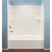 MUSTEE TOPAZ 30 IN. X 60 IN. X 59 IN. 3-PIECE DIRECT-TO-STUD TUB SURROUND IN WHITE - MUSTEE PART #: 670WHT