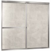 FOREMOST LAKESIDE 56 IN. - 60 IN. W X 58 IN. H FRAMED BYPASS SHOWER DOOR IN SILVER AND OBSCURE GLASS WITHOUT HANDLE - FOREMOST PART #: LKST6055-OB-SV